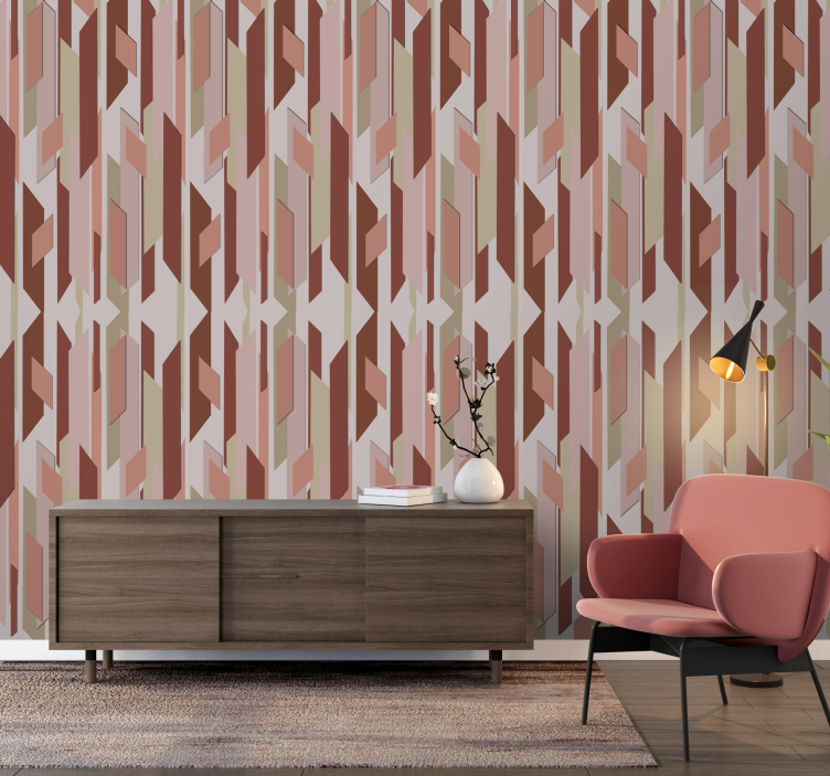 Carta da parati astratta linee rosse - TenStickers