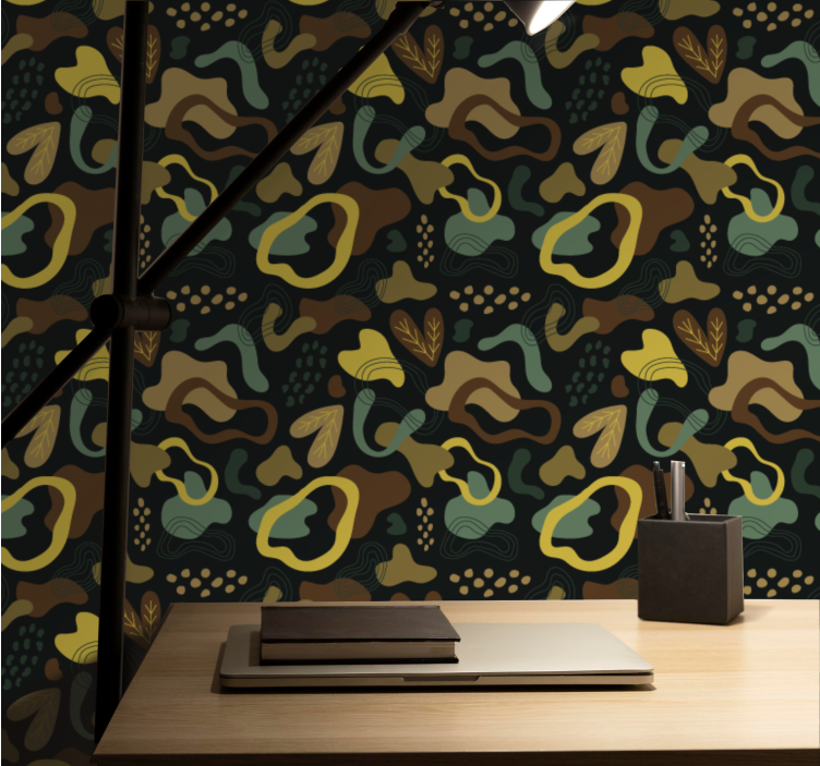 Carta da parati astratta modelli di forme organiche - TenStickers