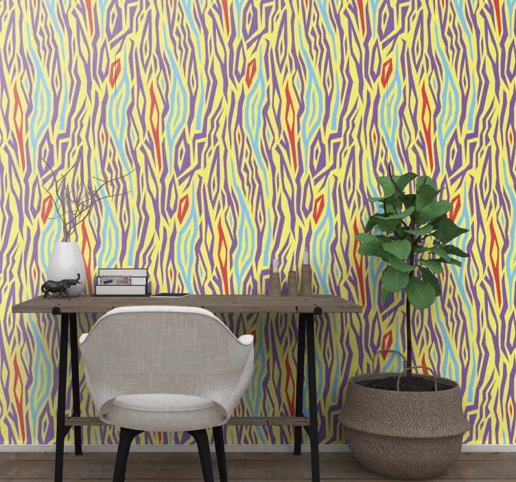 Carta da parati astratta onde colorate - TenStickers