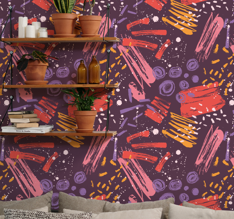 Carta da parati astratta pennellate espressive - TenStickers