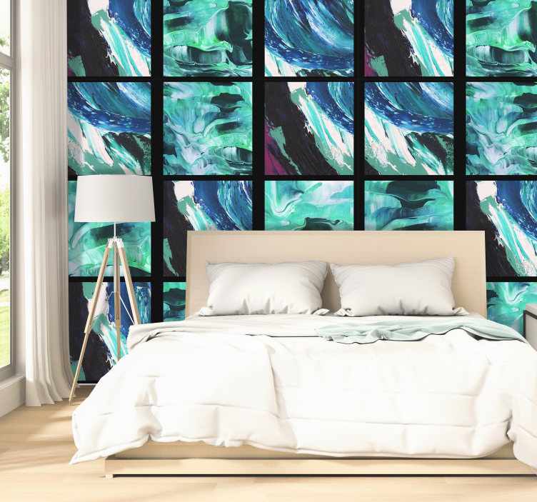 Carta da parati astratta pietre azzurre - TenStickers