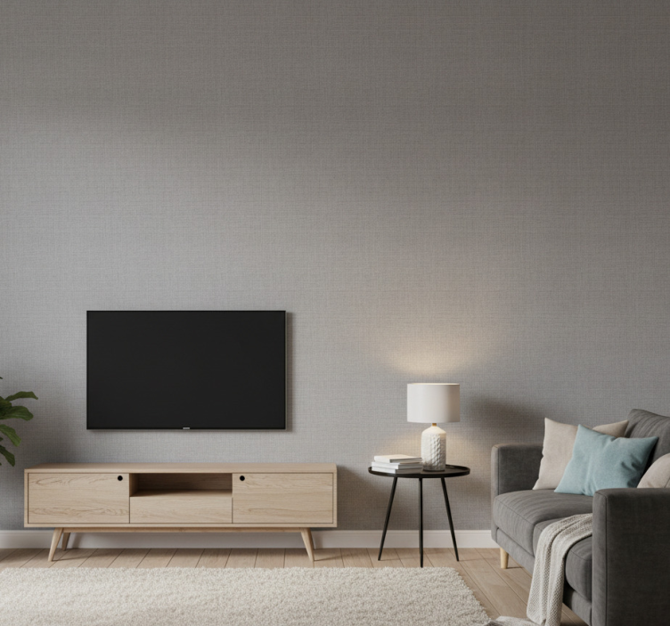 Carta da parati bagno imitazione lino grigio - TenStickers