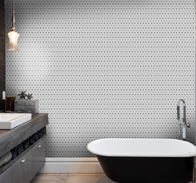 Carta da parati per bagno Mosaico grigio - TenStickers