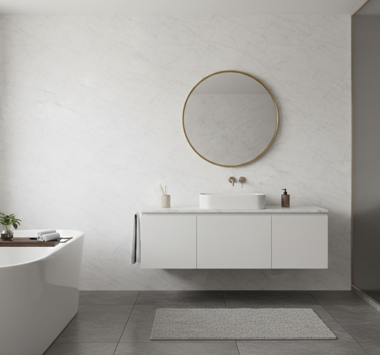 Carta da parati bagno stile marmo - TenStickers