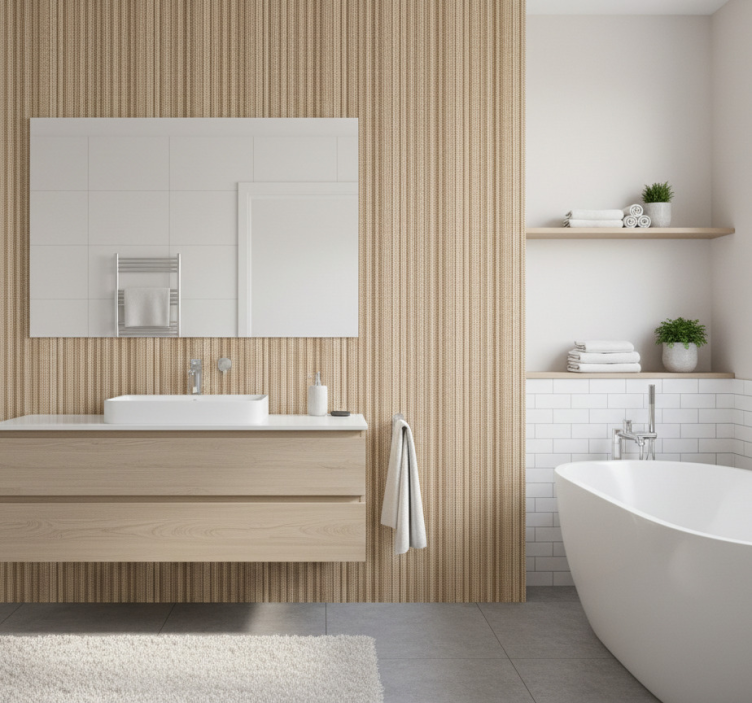 Carta da parati bagno tessuto neutro testurizzato - TenStickers