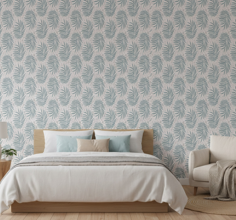 Carta da parati camera motivo hamptons blu tropicale - TenStickers