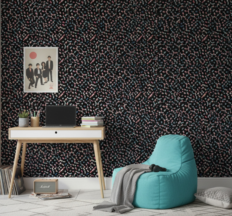 Carta da parati camera ragazzi motivo a pois colorati - TenStickers