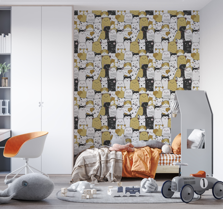 Carta da parati modello di animali carini - TenStickers