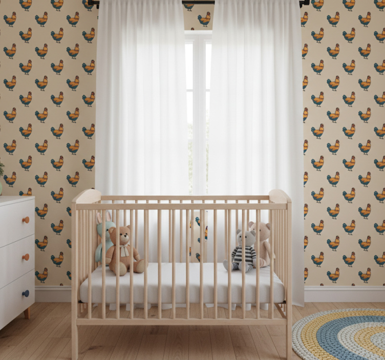 Carta da parati cameretta motivo gallo affascinante - TenStickers