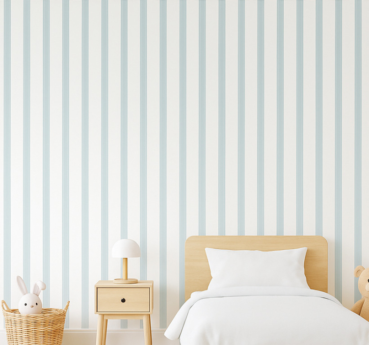 Carta da parati cameretta strisce blu e bianche - TenStickers