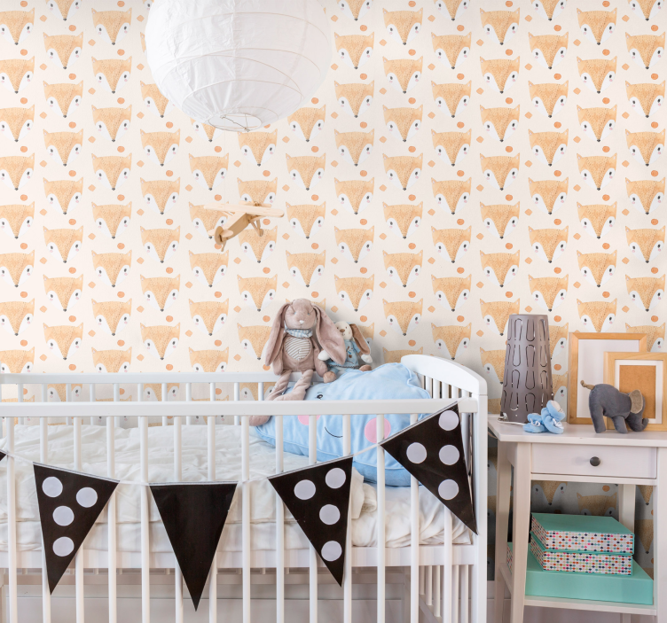 Carta da parati bambini volpe dipinta a mano - TenStickers