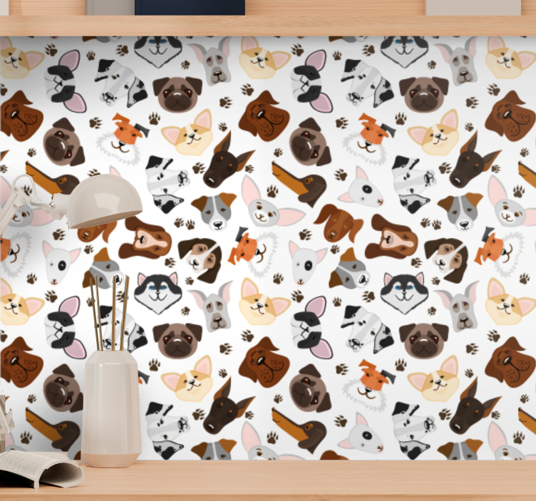 carta da parati cani collezione canina - TenStickers
