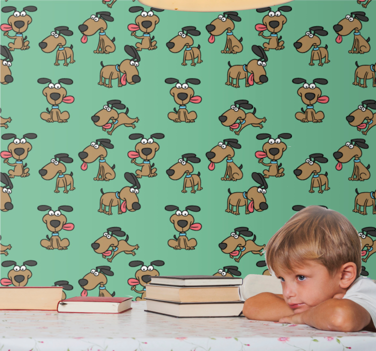 carta da parati cani divertimento dei cartoni animati canini - TenStickers