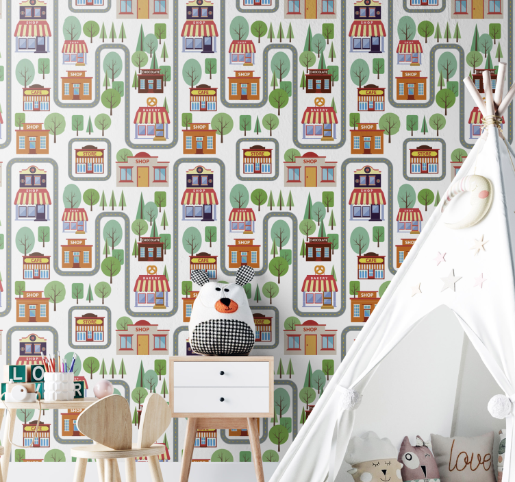 Carta da parati città affascinante paesaggio urbano - TenStickers