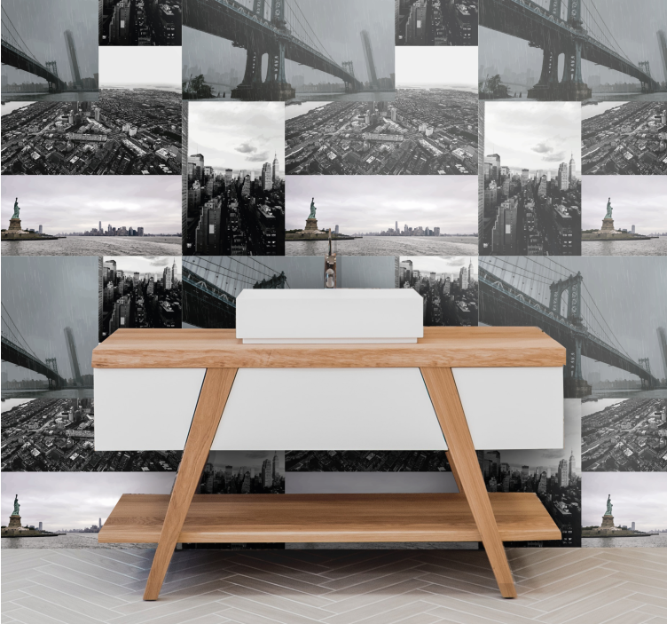 Carta da parati città montaggio metropolitano - TenStickers