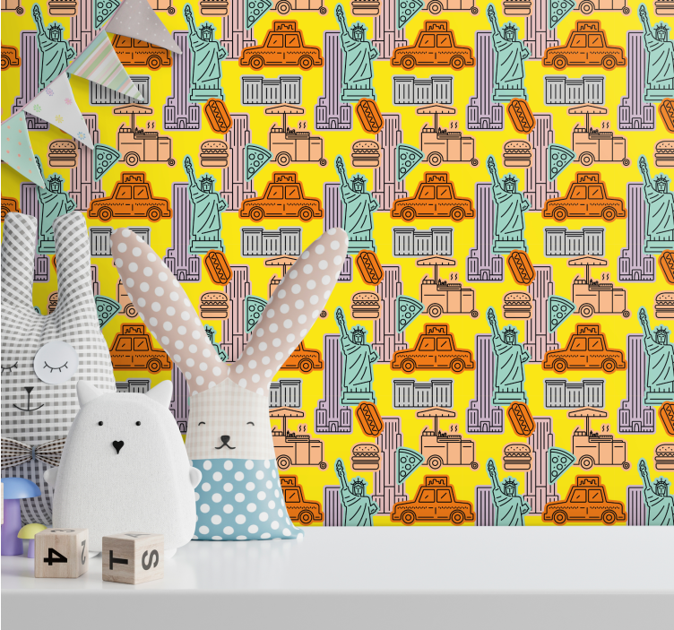 Carta da parati new york tema taxi urbano - TenStickers