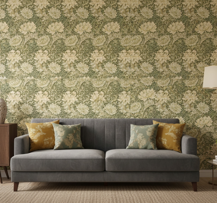 Carta da parati classica crisantemo art nouveau - TenStickers