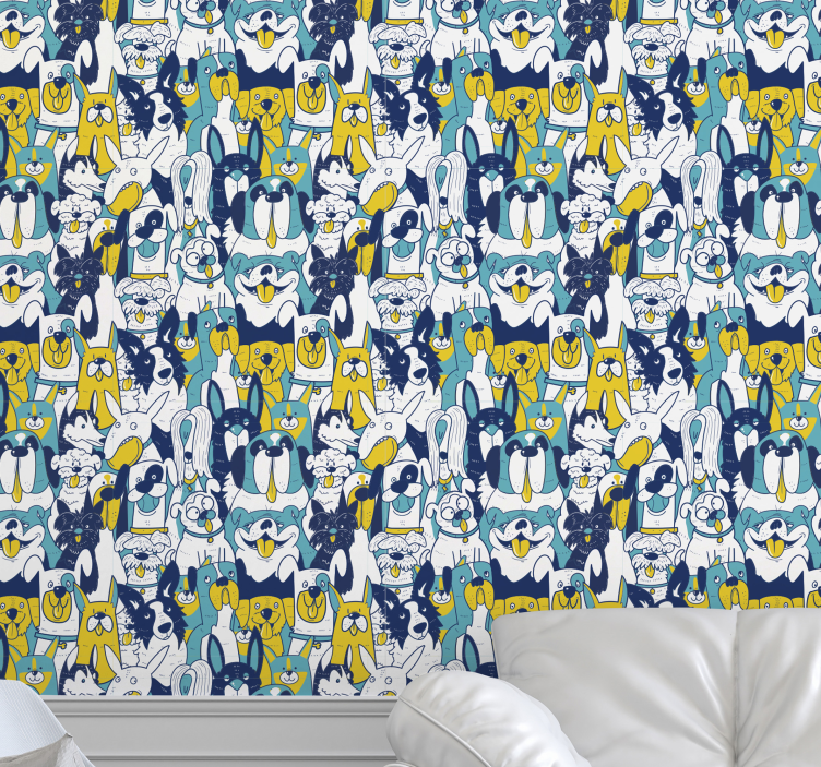 Carta da parati animali Picchiettio senza giunte del cane - TenStickers