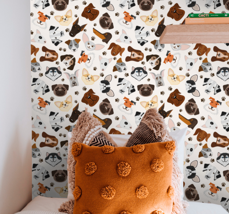 Carta da parati con cagnolini - TenStickers