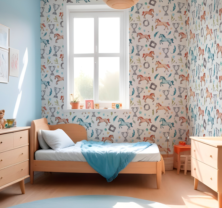 Carta da parati con cavalli ambiente equestre - TenStickers