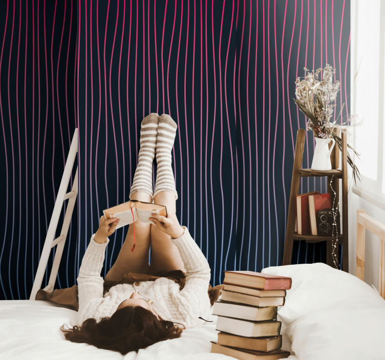 Carta da Parati con design di strisce ondulate - TenStickers