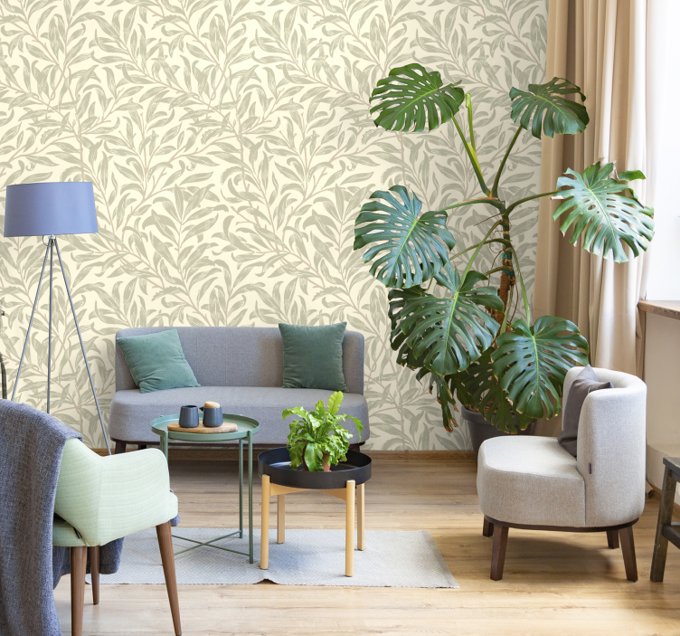 Carta da parati con foglie di piante di ulivo - TenStickers