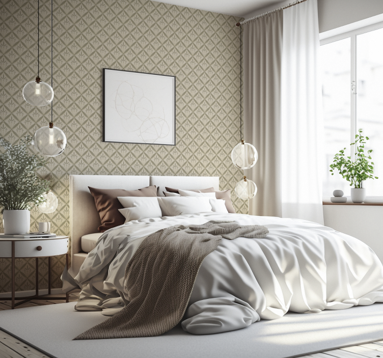 Carta da parati con foglie di ulivo minimal - TenStickers