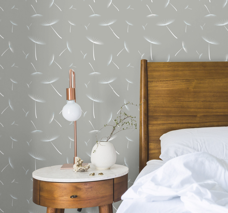 Carta da parati foglie motivo a dente di leone - TenStickers