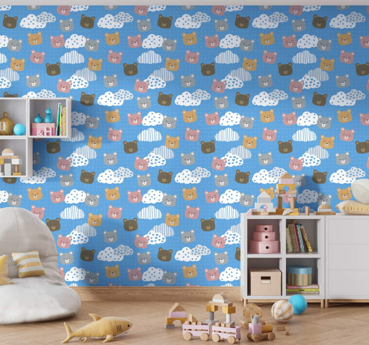 Carta da parati gatti orso modello cloudscape - TenStickers