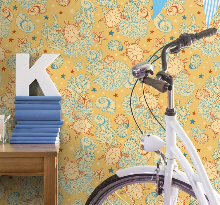 Carta da parati pesci insieme di motivi marini - TenStickers