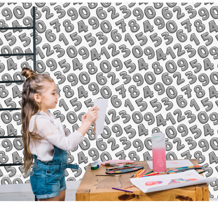 Carta da parati con scritte disposizione dei numeri - TenStickers