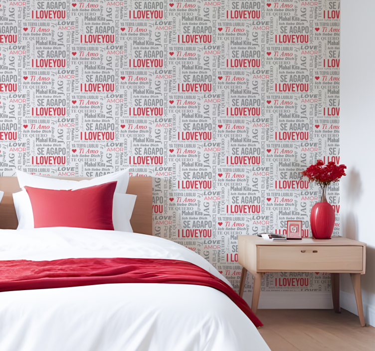 Carta da parati con scritte i love you lingue diverse - TenStickers