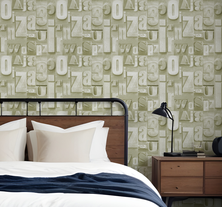 Carta da parati con scritte stile industriale 3d - TenStickers