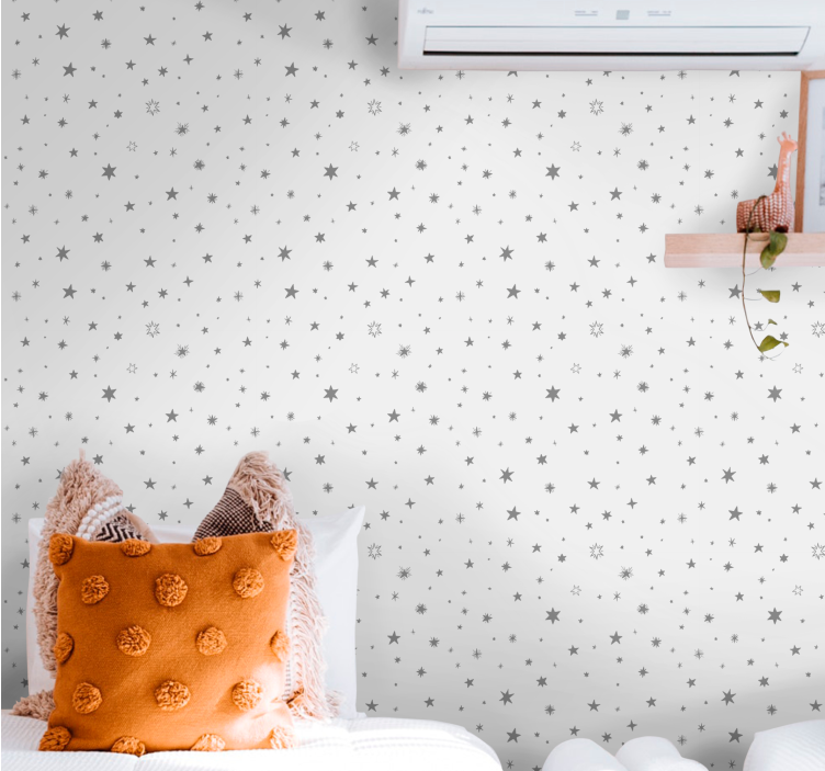Carta da parati stelle Sfondo grigio con stelle bianche - TenStickers