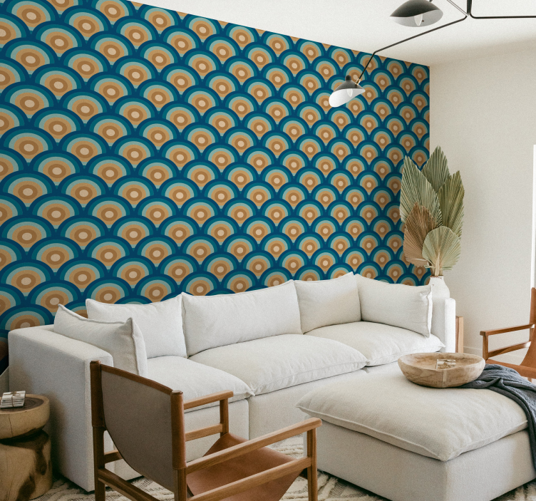 Carta da parati con strutture circolati - TenStickers