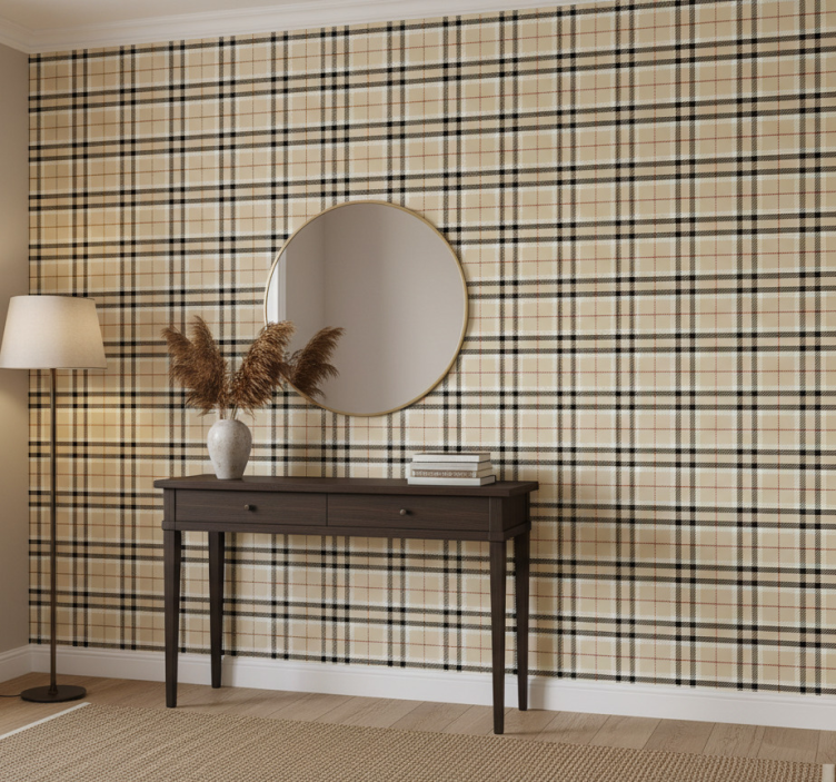Carta da parati corridoio a quadri scozzesi - TenStickers