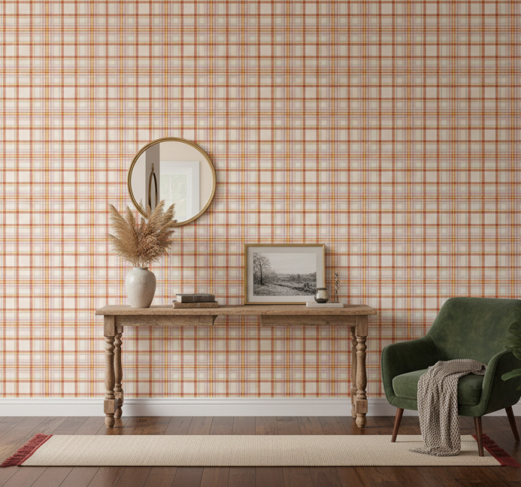 Carta da parati corridoio a quadri tartan scozzesi - TenStickers