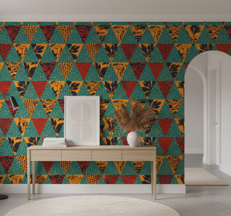 Carta da parati corridoio arte geometrica pioggia - TenStickers