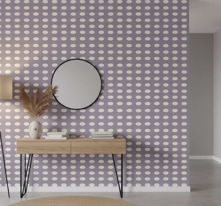 Carta da parati corridoio cerchi grigi e viola - TenStickers