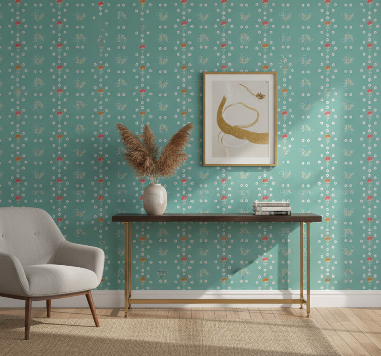 Carta da parati corridoio composizione turchese - TenStickers