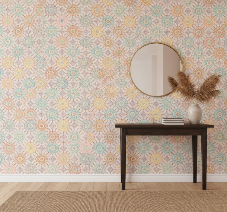 Carta da parati corridoio concetto fiorito vivace - TenStickers