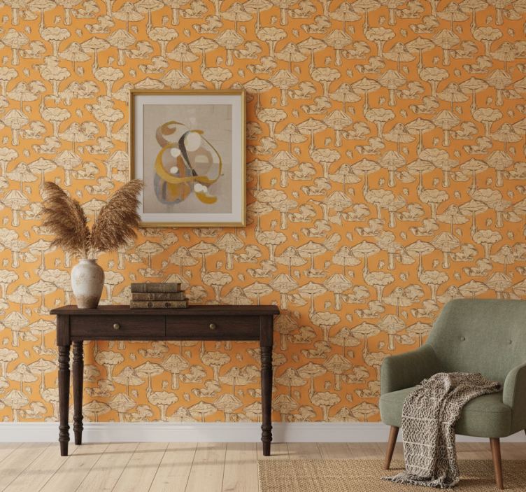 Carta da parati corridoio design a motivo fungo - TenStickers