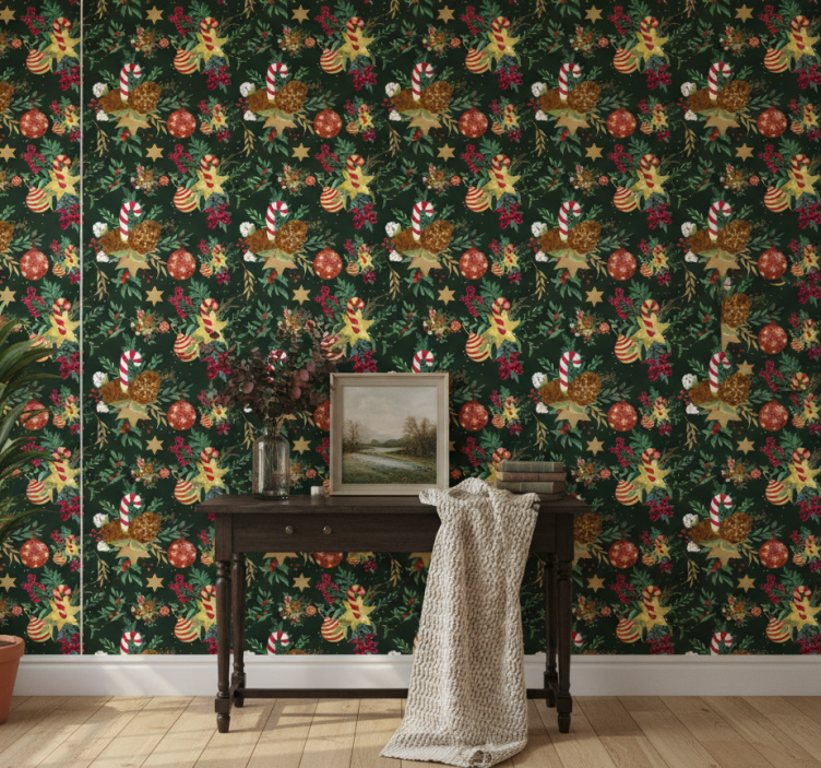 Carta da parati corridoio elementi di caramelle festive - TenStickers