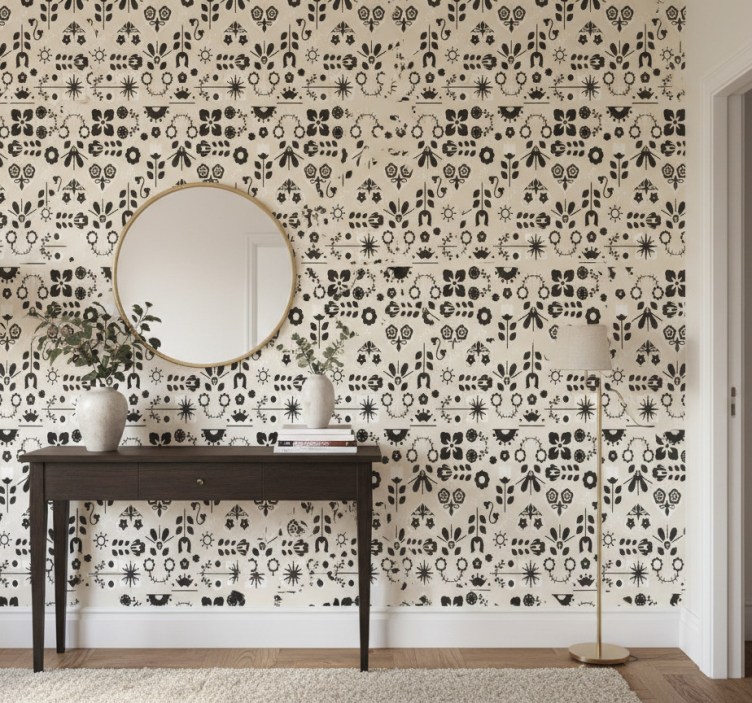 Carta da parati corridoio motivim floreali incantevoli - TenStickers