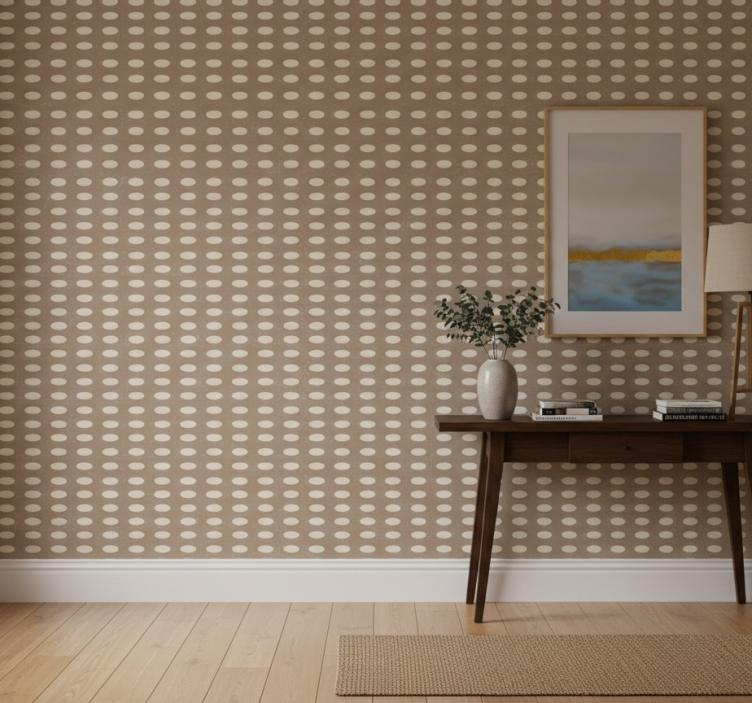 Carta da parati corridoio motivo cerchi marroni geometrici - TenStickers