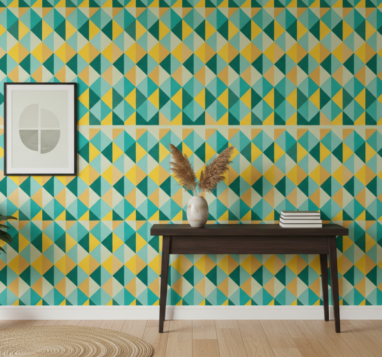 Carta da parati corridoio schema triangolare geometrico - TenStickers