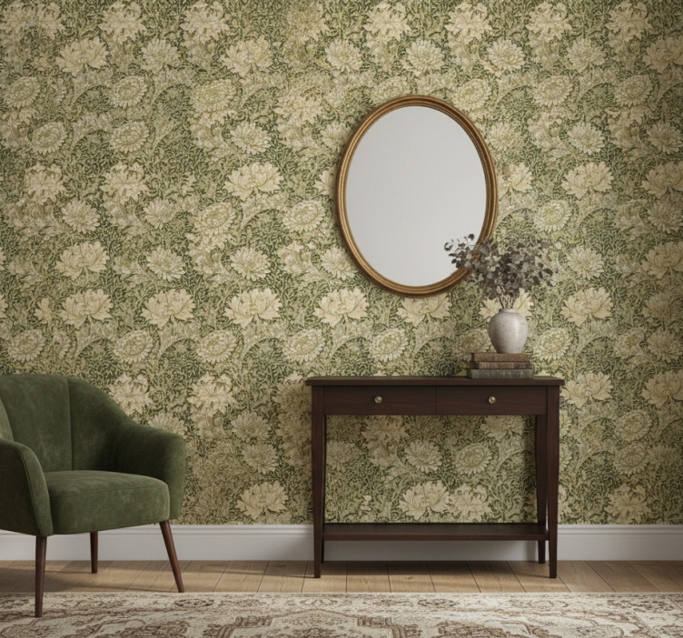 Carta da parati corridoio stile moderno crisantemo - TenStickers