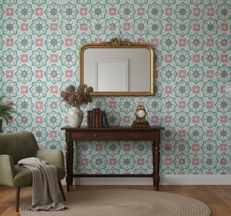 Carta da parati corridoio stile nonna chic - TenStickers