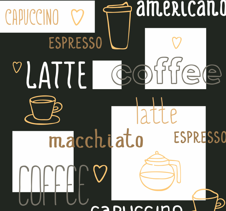 Carta da parati con caffè differenti - TenStickers