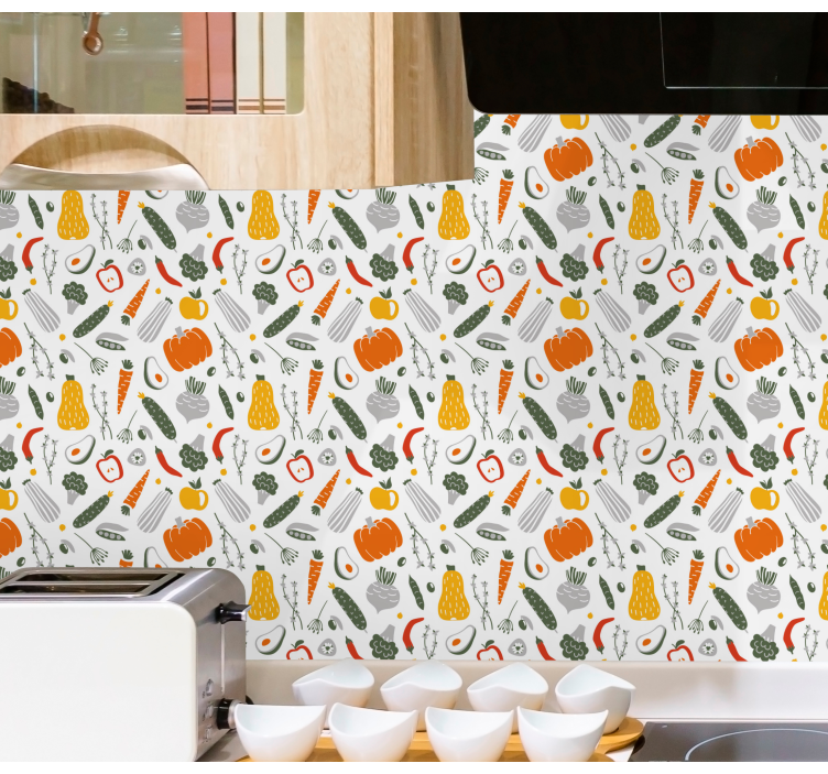 carta da parati cucina raccolta delle verdure - TenStickers